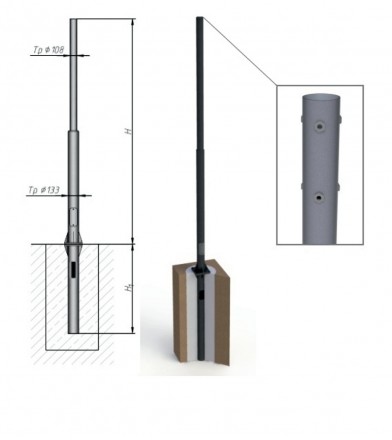 Опоры трубчатые уличного освещения ОТ 133/108